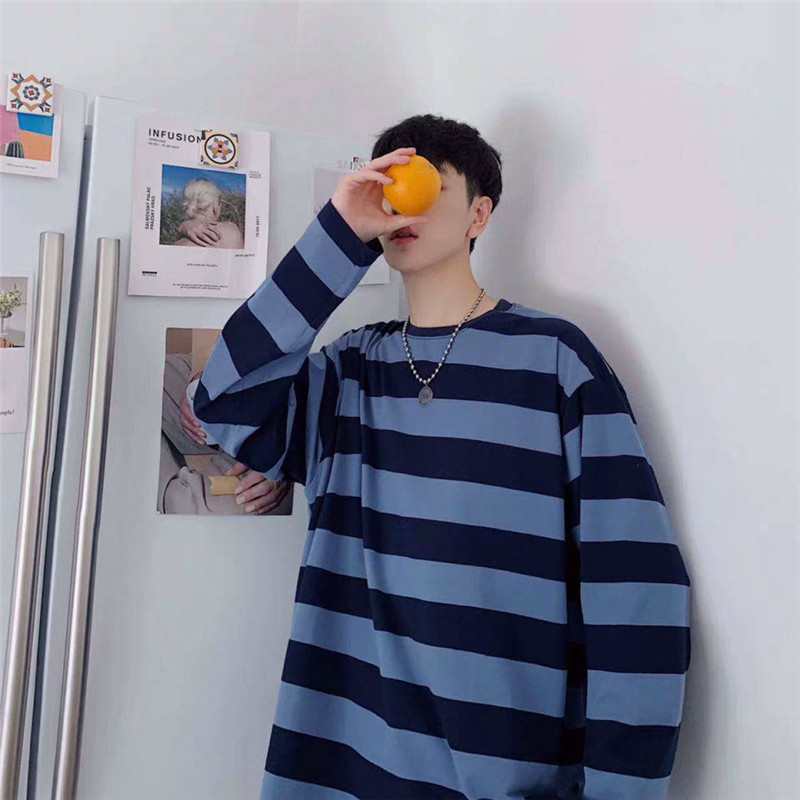 T-shirt à rayures pour homme, mode automne 2023, style coréen hip-hop, hauts décontractés pour femmes, vêtements Ulzzang, t-shirts blancs pour hommes