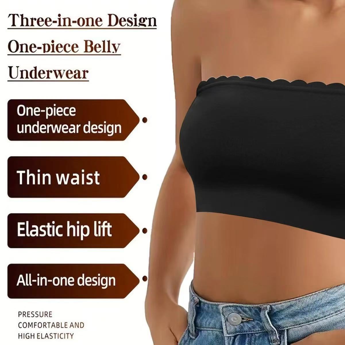 Soutien-gorge sans fil en soie glacée pour femme, sans couture, anti-glissement, sans bretelles, style bandeau, en tissu nylon confortable, style Pure Desire