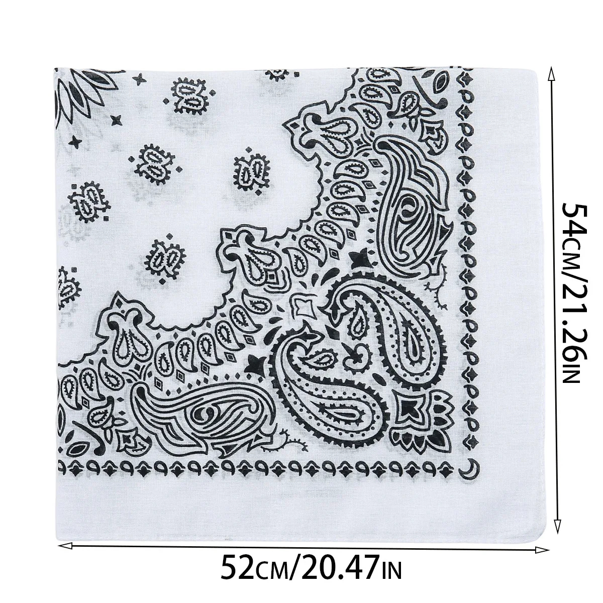 Nouvelle Écharpe Carrée en Coton Imprimé Paisley Tendance 2026 – Bandana Hip-hop pour Hommes et Femmes, Bandeau Cheveux Moto