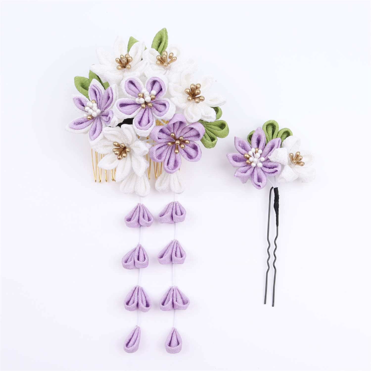 1 ensemble japonais à la main tissu fleur pince à cheveux gland Kimono épingle à cheveux chapeaux Barrette Yukata accessoires décor femmes fille Gi