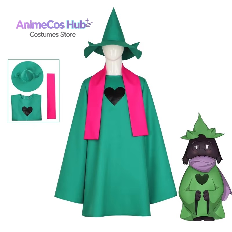 Sweat à capuche cosplay Undertale Ralsei, cape cosplay Deltarune avec chapeau et écharpe, costume d'Halloween