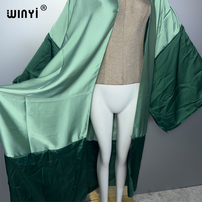 WINYI Kimono africain pour femme, tenue de plage, paréo de maillot de bain, cardigan bohème, robe kaftan ouverte sur le devant pour les vacances, cache-maillot tendance
