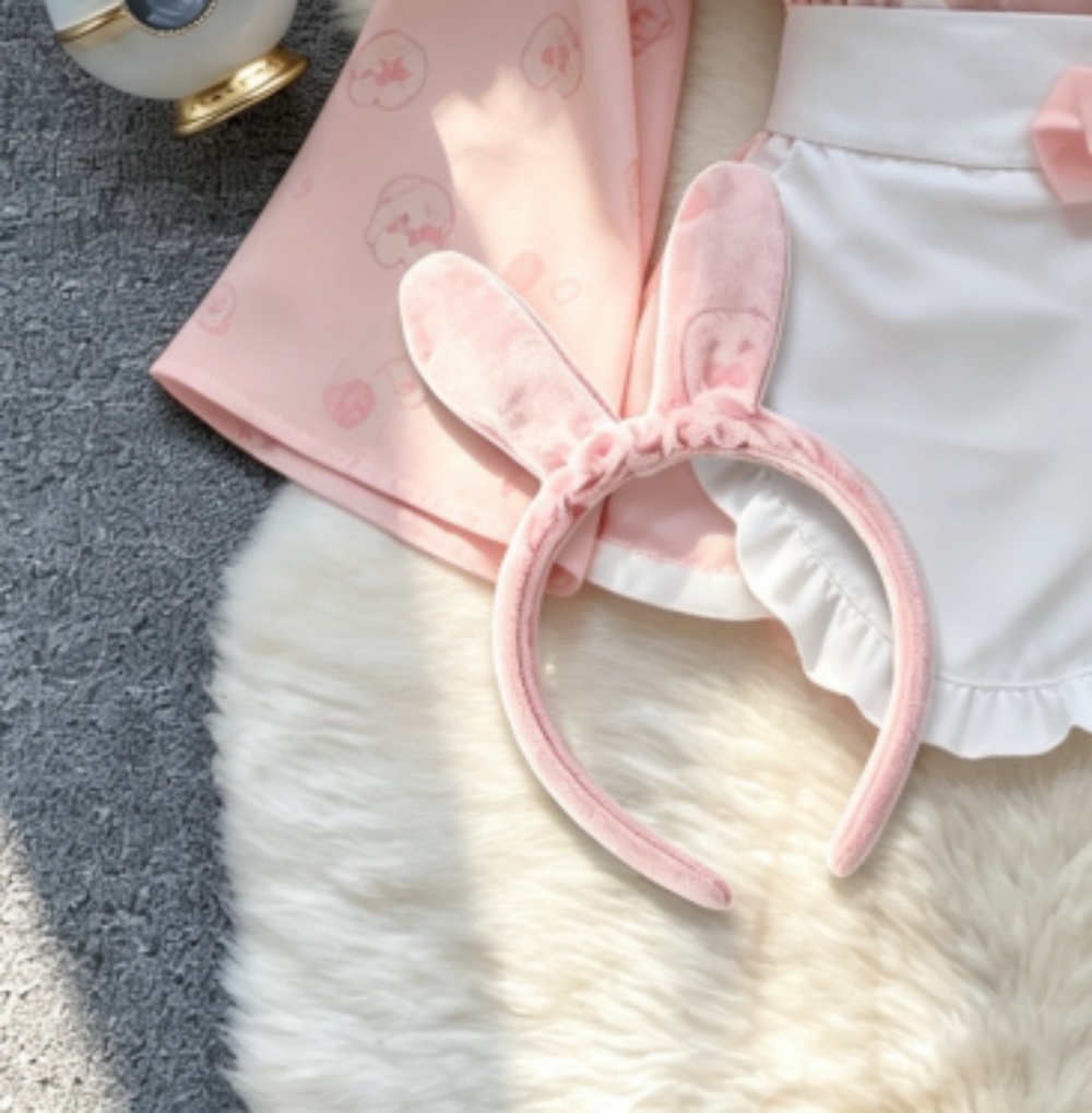 Robe sexy imprimé lapin, kimono tentation, robe à manches longues ajustée avec nœud, mignonne, douce, pure, désirable, charmante et élégante