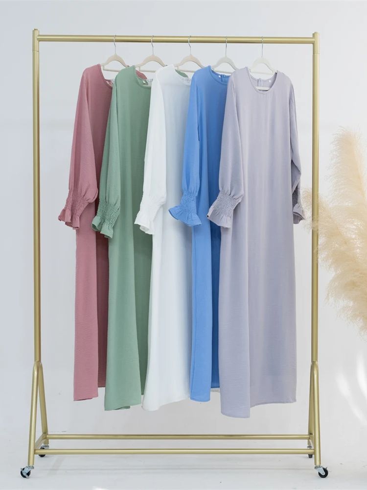 Eid Jersey solide modeste sous Abaya dubaï 2024 Palestine femmes vêtements islamiques caftan musulman robes intérieures Robe Femme Musulmane