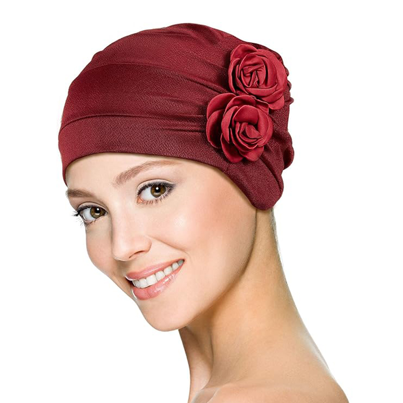 Bonnet turban musulman pour femme, couvre-chef souple, bonnets pour perte de cheveux, chapeau de chimio contre le cancer, hijab islamique, couleur unie, fleur décorative, nouveau