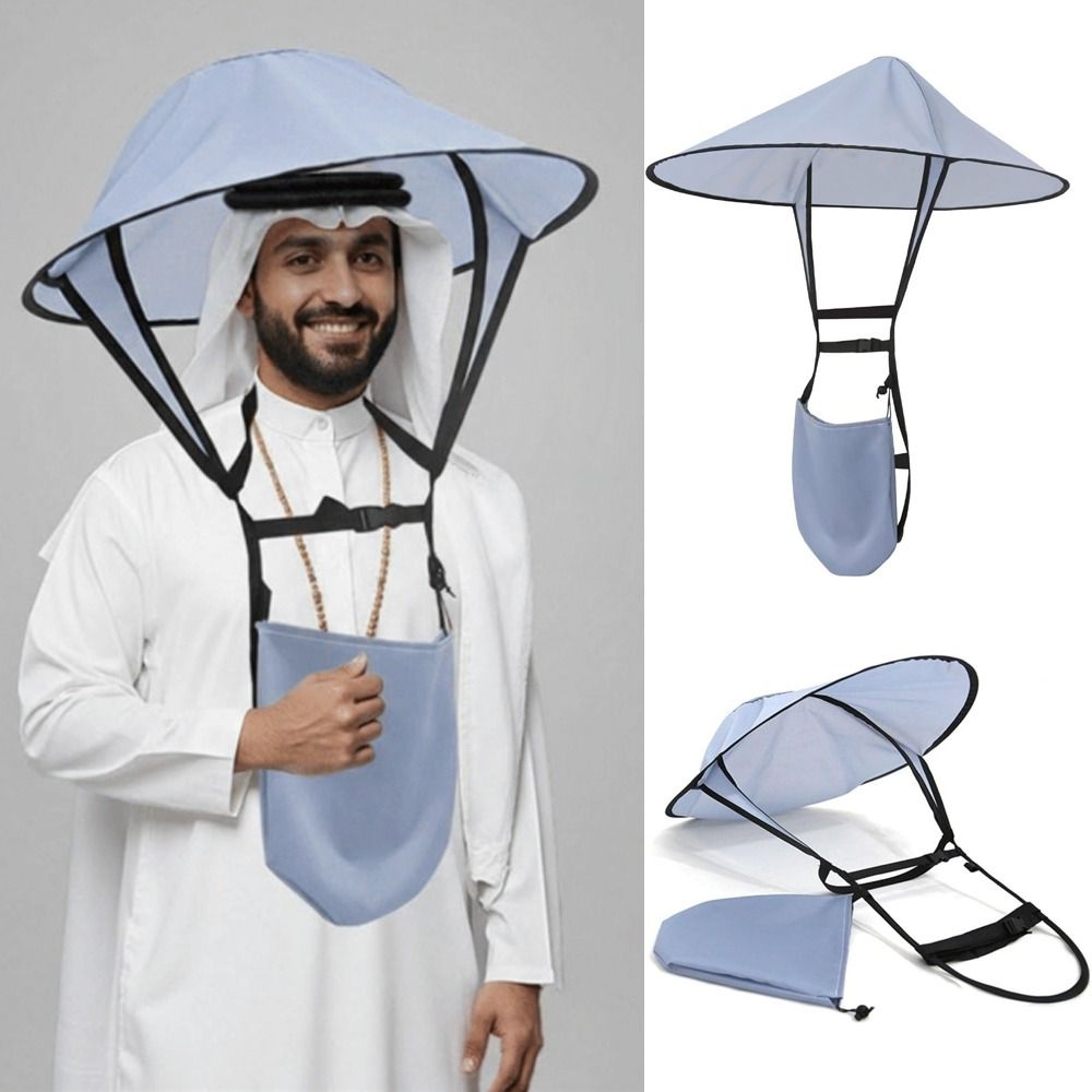 Chapeau de prière portable de haute qualité, pliable, en polyester, type parapluie, facile à utiliser, léger, pare-soleil, couvre-chef pour l'extérieur