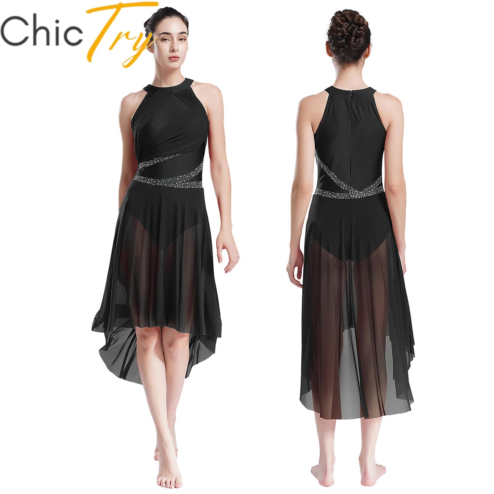 Robe de danse lyrique pour femmes, vêtement de ballet, justaucorps, biscuits froncés, patinage sur glace