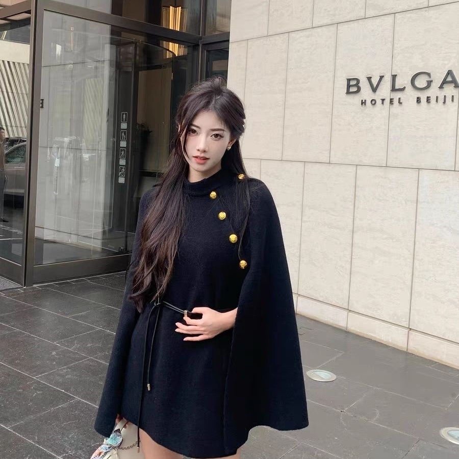 Épaissir hiver châle enveloppes Cape femmes automne Ponchos grande taille ouvert devant pull polaire couleur bloquant tenues écharpe manteau