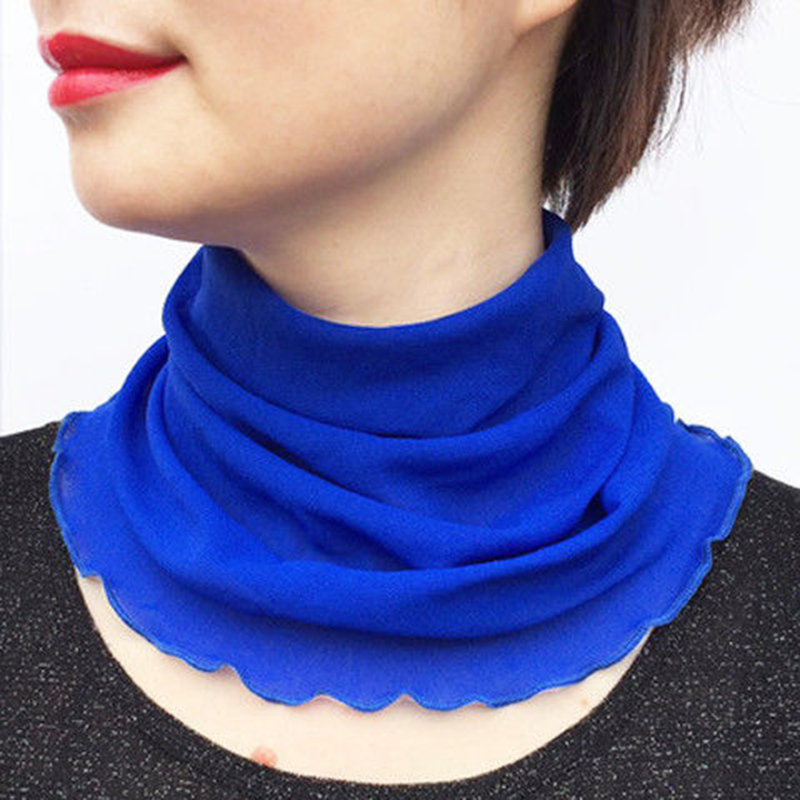 Bavoir en Polyester pour femmes, foulard en soie, protège-cou, faux col, Protection solaire, décoratif, doux, respirant, haute élasticité, E50