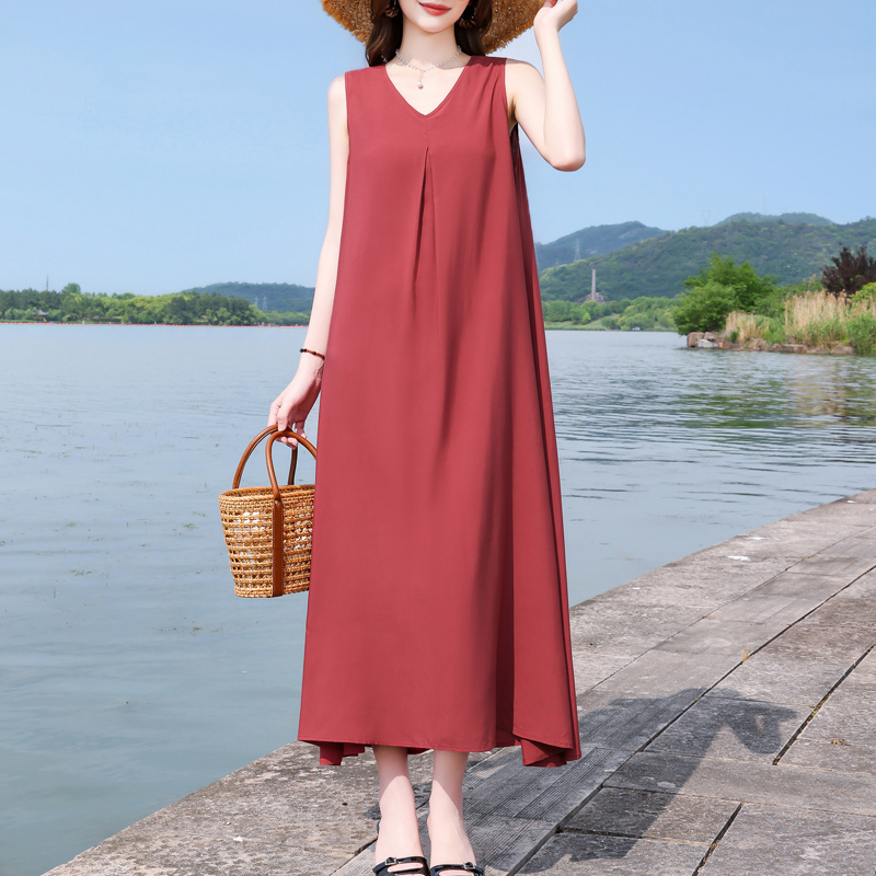 Nouvelle Robe d'été décontractée vintage pour femmes 2026, grandes tailles, imprimée, à manches courtes et col en V, vêtements féminins