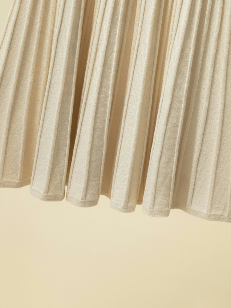 Jupes tricotées pour femmes, automne, épaisses, plissées, longues, vintage, taille haute, côtelées, unies, décontractées, streetwear 2026