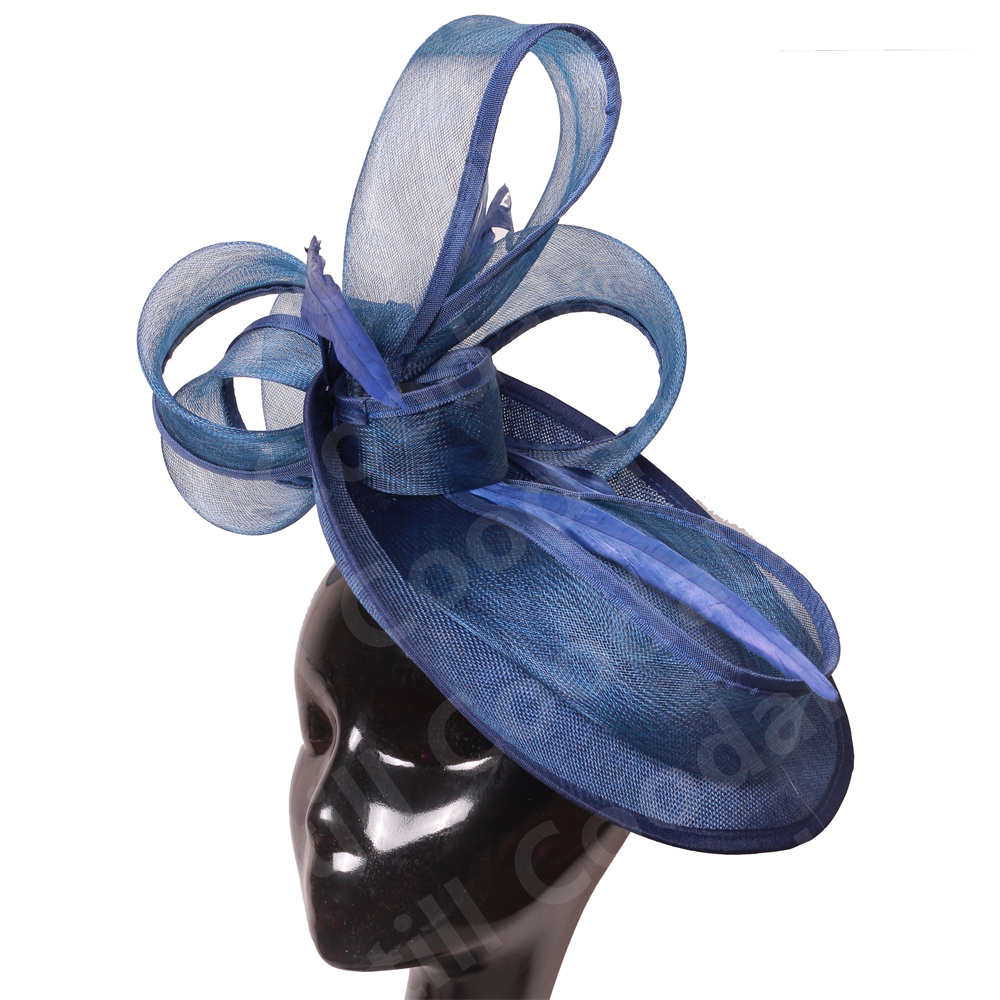 Mariée mariage maille fascinateurs église chapeau dames femmes Derby grand fascinateur chapeaux fête événement casque mariée mariage pilulier casquette
