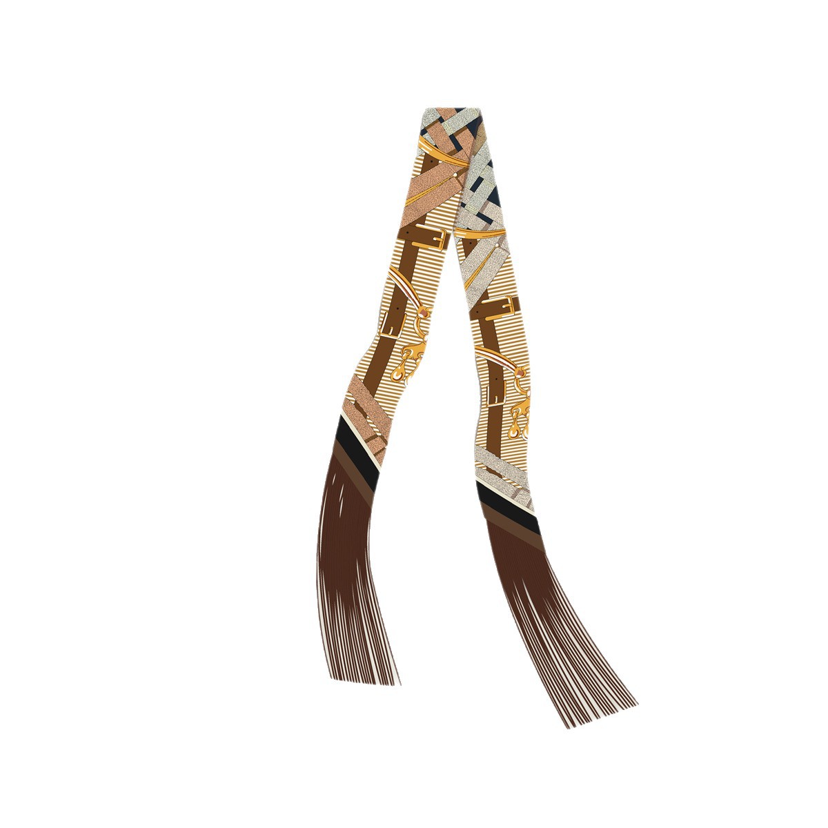 Écharpe longue de style coréen pour femmes, avec franges décoratives, écharpe à nouer autour du cou, accessoire pour cheveux, petit ruban, tendance de la mode du printemps