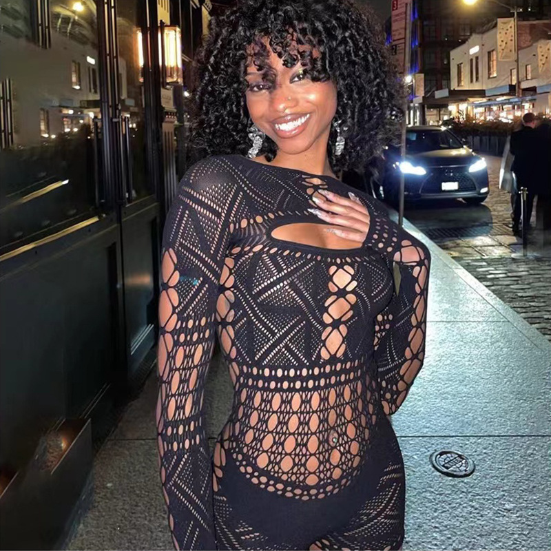 Robe de sexe combinaison avec dentelle serrée évidée et jupe sexy moulante aux hanches robes longues décontractées pour femmes audacieuses lingerie femme xxx