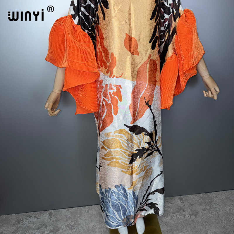 Robe Kaftan Rétro WINYI pour Femmes Musulmanes, Abaya Ample de Luxe pour Femmes du Moyen-Orient, Vêtement de Fête de Dubaï