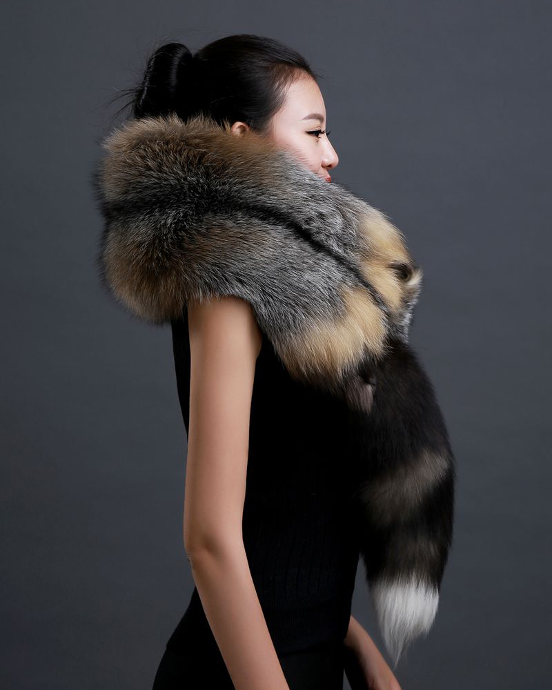 Hiver chaud grand col de fourrure de renard véritable manteau de fourrure naturelle foulards de luxe femmes hommes vestes capuche châle décor femme cou écharpe enveloppes