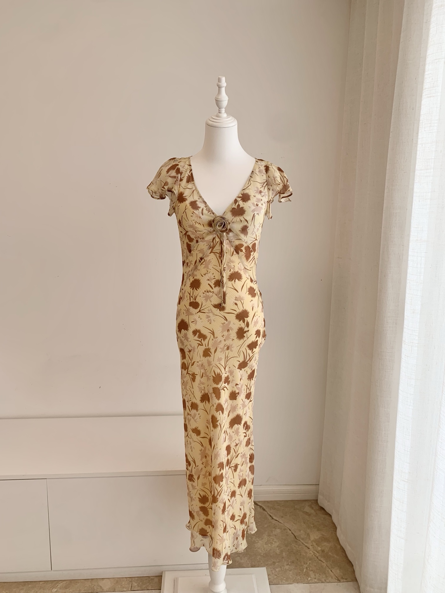 Robe en soie imprimée pour femmes, robe de vacances tendance et sexy