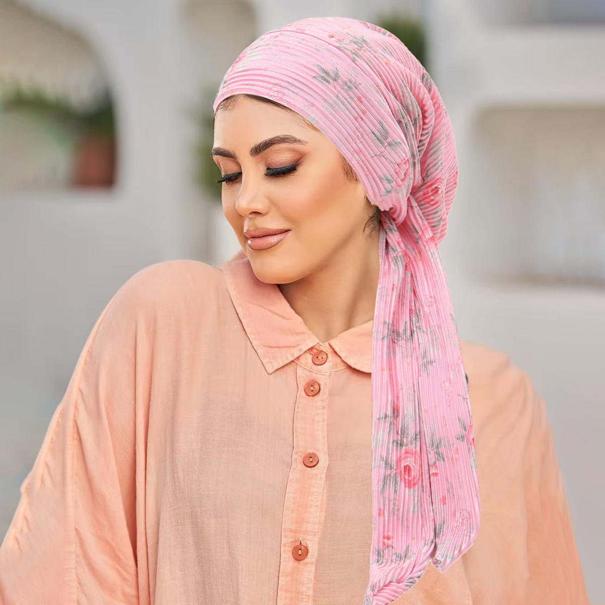 2025 nouveau froissé femmes imprimé fleuri élastique musulman Turban Hijab Cancer foulard chimio perte de cheveux chapeau pré-attaché chapeaux Bandan