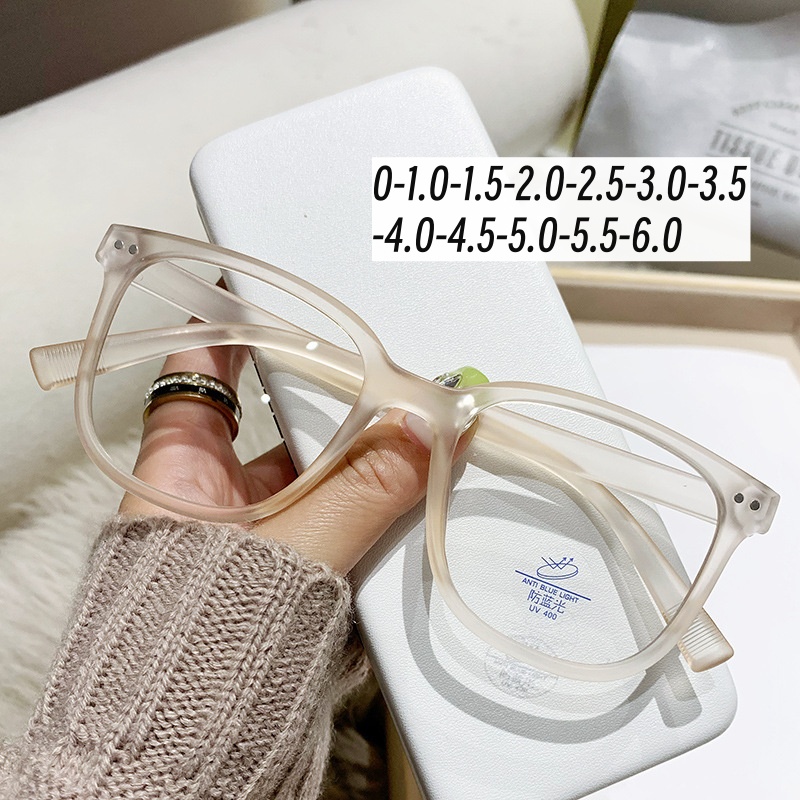 Lunettes de myopie de luxe pour femmes, lunettes bloquant la lumière bleue pour hommes, Anti-rayons, vue de près, dioptries 0 à-6.0