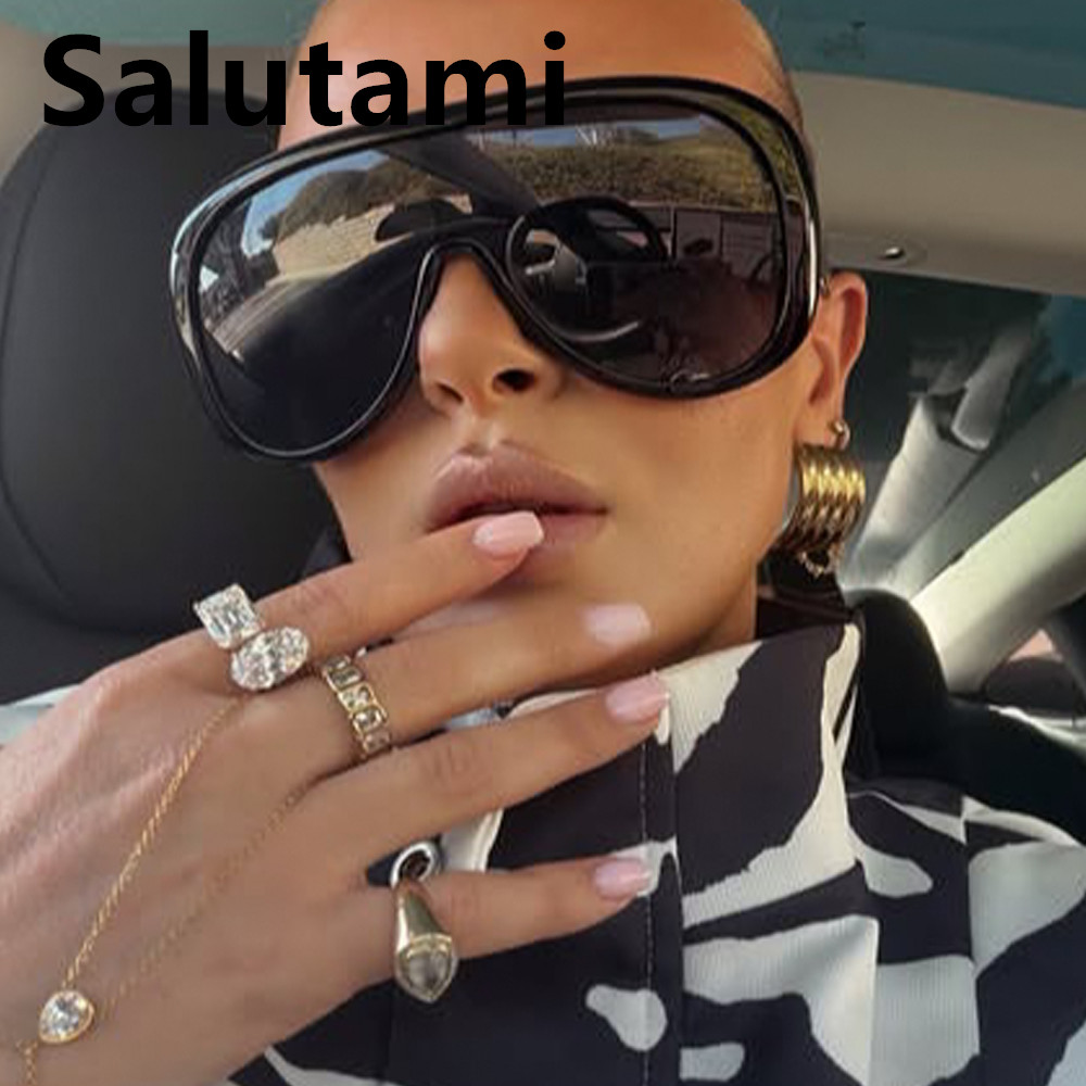 Lunettes de soleil surdimensionnées populaires pour femmes, mode luxe, monture large, verres dégradés, style rétro classique, lunettes de soleil épaisses pour homme.