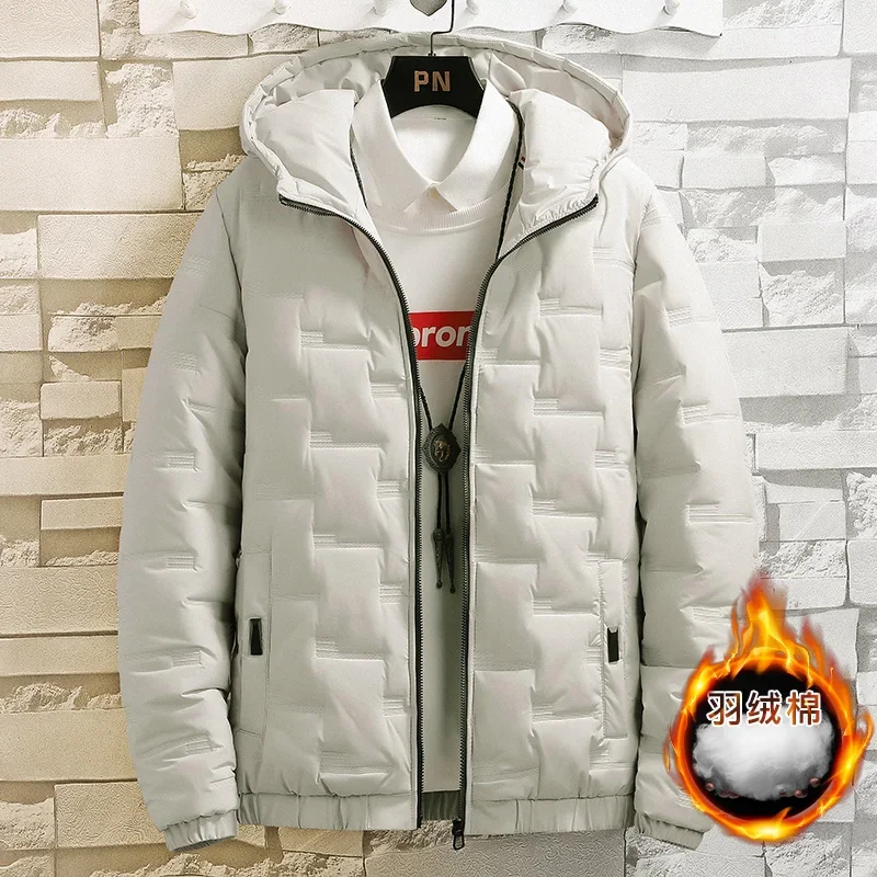 ChimParkas-Manteau à capuche en coton rembourré pour hommes, Veste d'extérieur chaude, Coupe-vent décontracté, Optique, Hiver