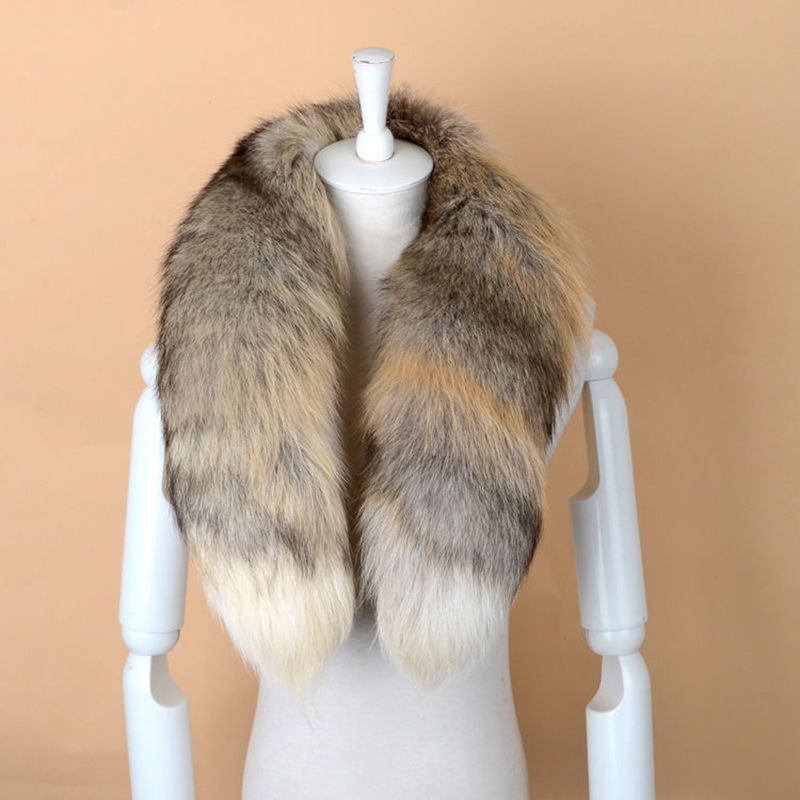 Véritable fourrure de renard naturelle écharpe fourrure classique cordon queue de renard hiver femmes hommes col de fourrure naturelle cou plus chaud col de fourrure 90 cm