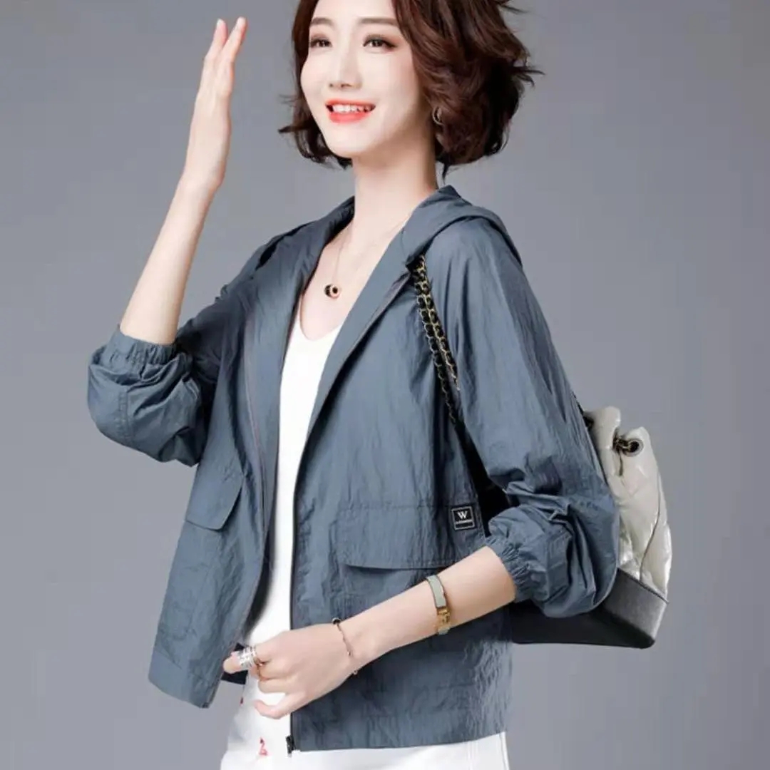 Trench-Coat court léger pour femmes, ample et respirant, vêtements de Protection solaire, grande taille, confortable, vêtements d'extérieur pour l'été et l'automne