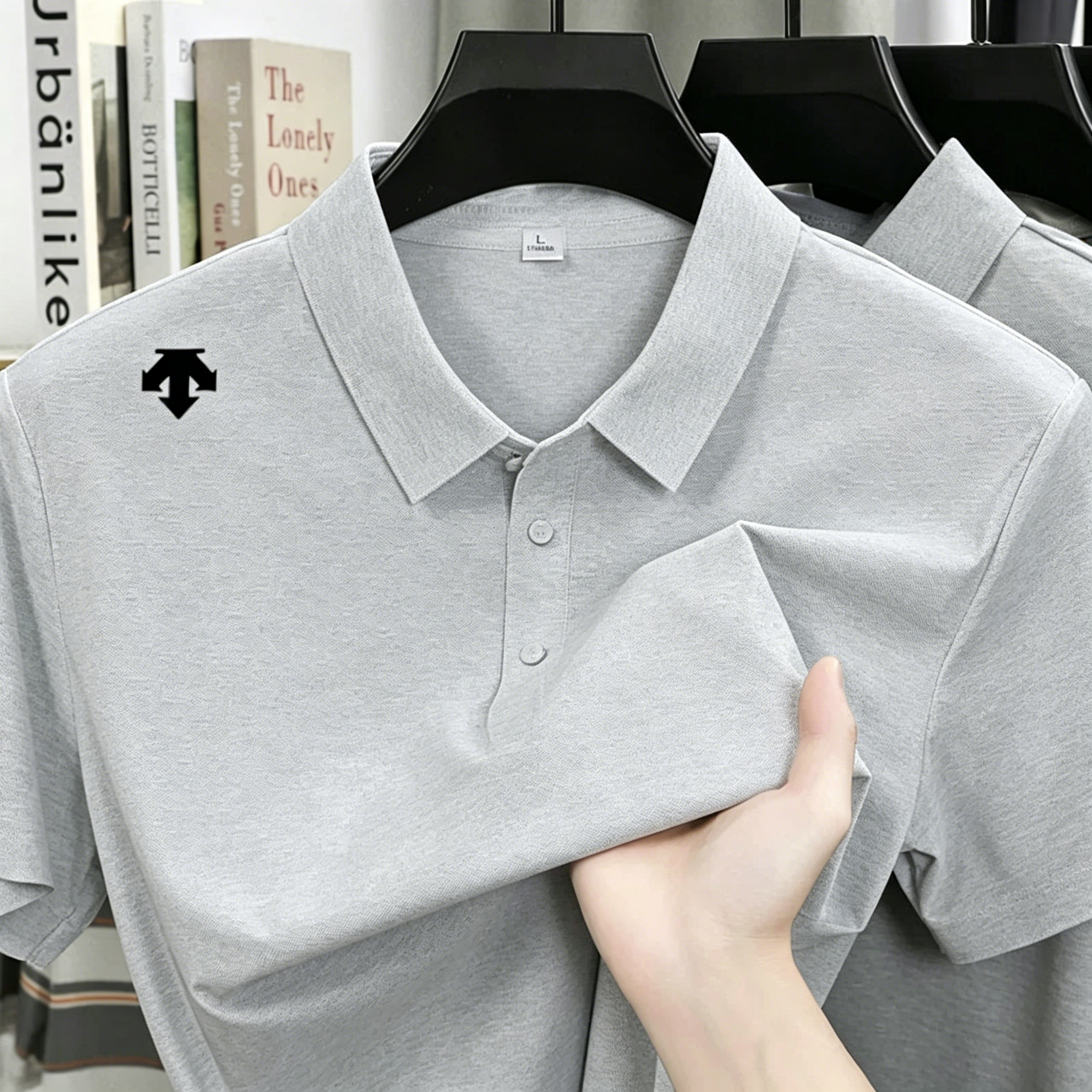 Polo brodé pour homme - Haut de sport élégant, confortable et respirant, t-shirt décontracté haut de gamme pour l'été - Chemise pour homme