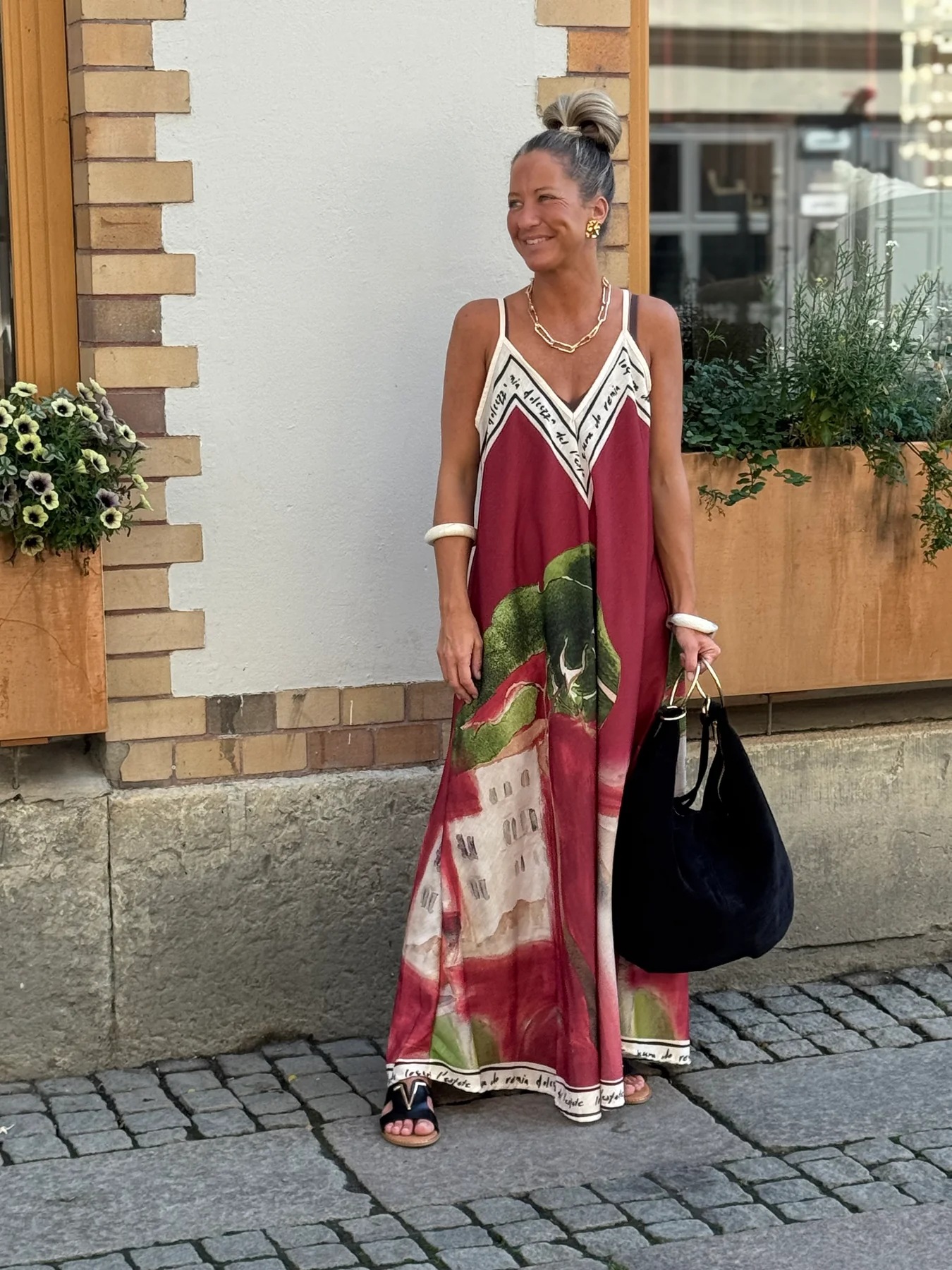 Robe longue imprimée style Boho pour femmes, ample, col en v, bretelles, ligne a, grand ourlet, mode d'été, robes de Style vacances