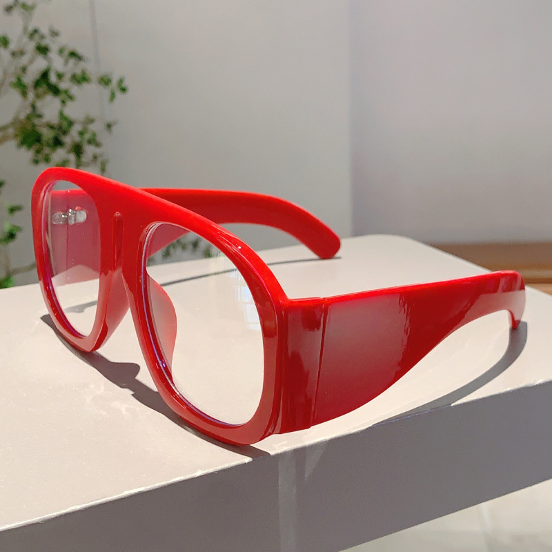 Monture de lunettes anti-lumière bleue vintage oversize rose et rouge pour femme – Nouvelle mode, lunettes d'ordinateur décontractées pour dames
