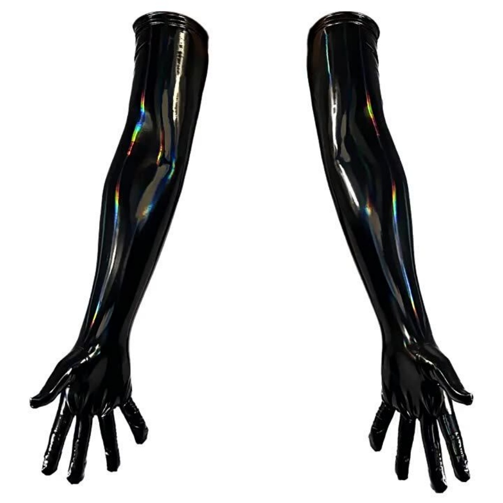 Gants longs sexy en cuir verni brillant pour femmes, taille 3XL, style punk, pour Halloween, cosplay, club, fête, performance scénique