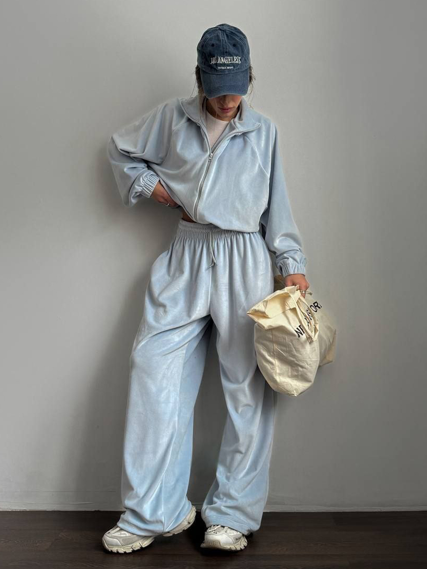 Ensemble 2 pièces en velours pour femmes, pantalon décontracté, veste Cardigan à capuche avec fermeture éclair et pantalon ample, survêtement de Sport, automne hiver