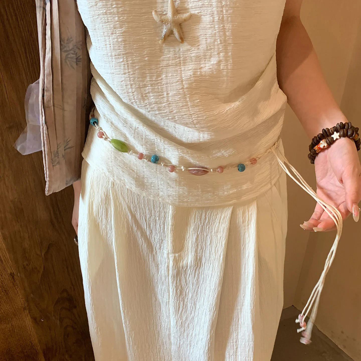 Chaîne de taille bohème pour femmes, perles colorées, ceinture de vacances, robe ethnique, chaîne de taille douce, accessoires de Style péplum