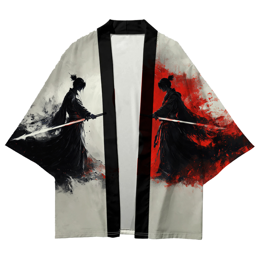 Kimono Traditionnel Japonais à Motif de Chapelle Tai pour Homme, Imprimé Samouraï, Confortable, Classique, Haori, Haute Qualité, Unisexe