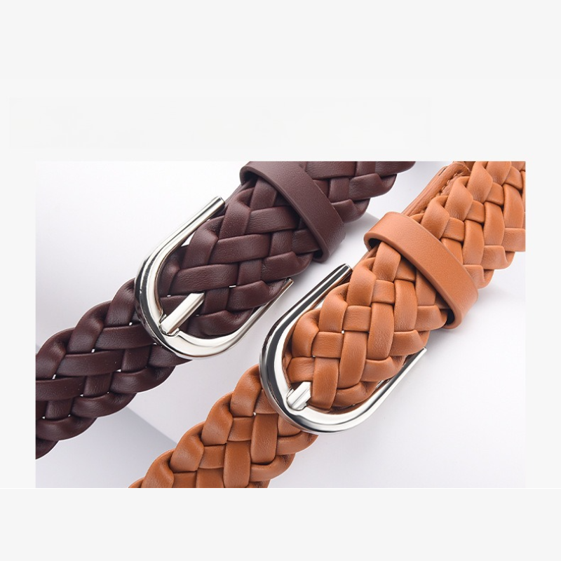 Ceinture fine tressée rétro et polyvalente pour femmes, style coréen, haut de gamme, élégante, pour tous les jours, décontractée (sans trous)