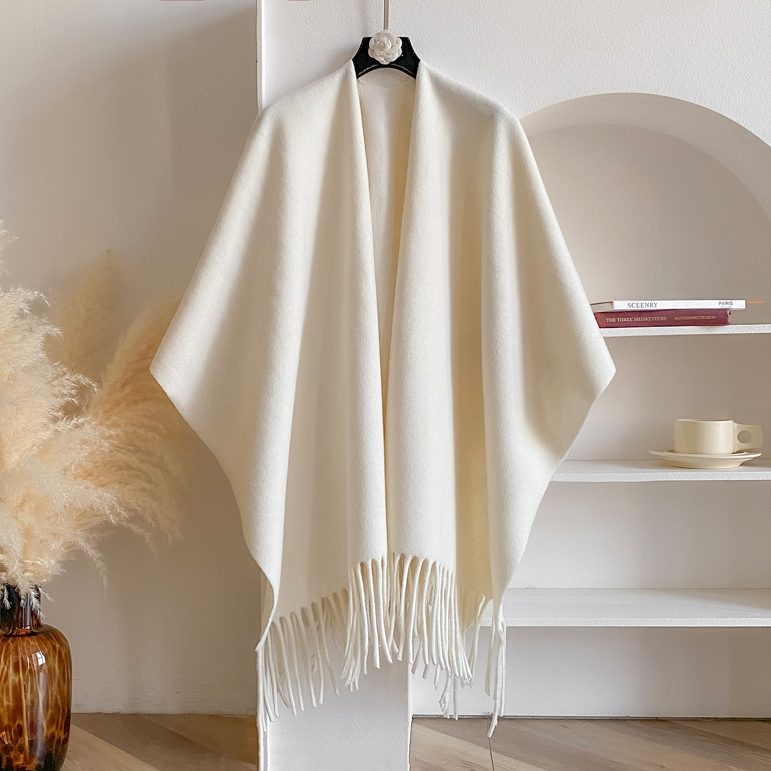 Hiver femmes Poncho chaud châle Double face concepteur épaississement couverture de luxe écharpe femme Cape cachemire Pashmina Cape étole
