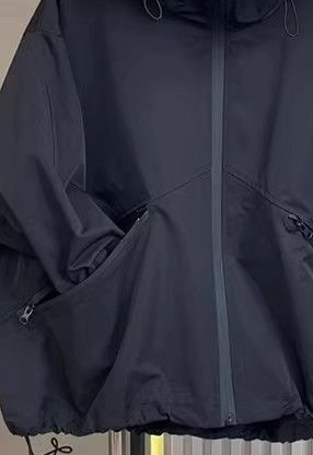 Veste à capuche noire décontractée pour femme, manteau tendance, haut haut de gamme, nouveau, populaire, automne