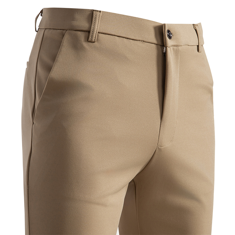Pantalon kaki élastique pour hommes, coupe cintrée, décontracté, costume classique à la mode, pantalon de sport, printemps et été