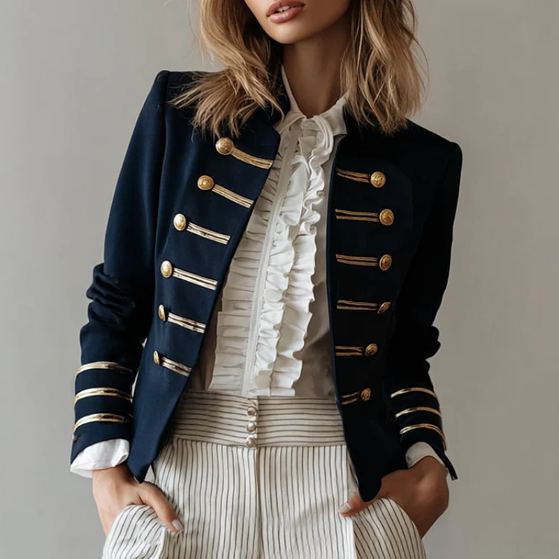 Manteau long à manches longues de style européen et américain, élégant, à double boutonnage, pour femme, printemps-automne
