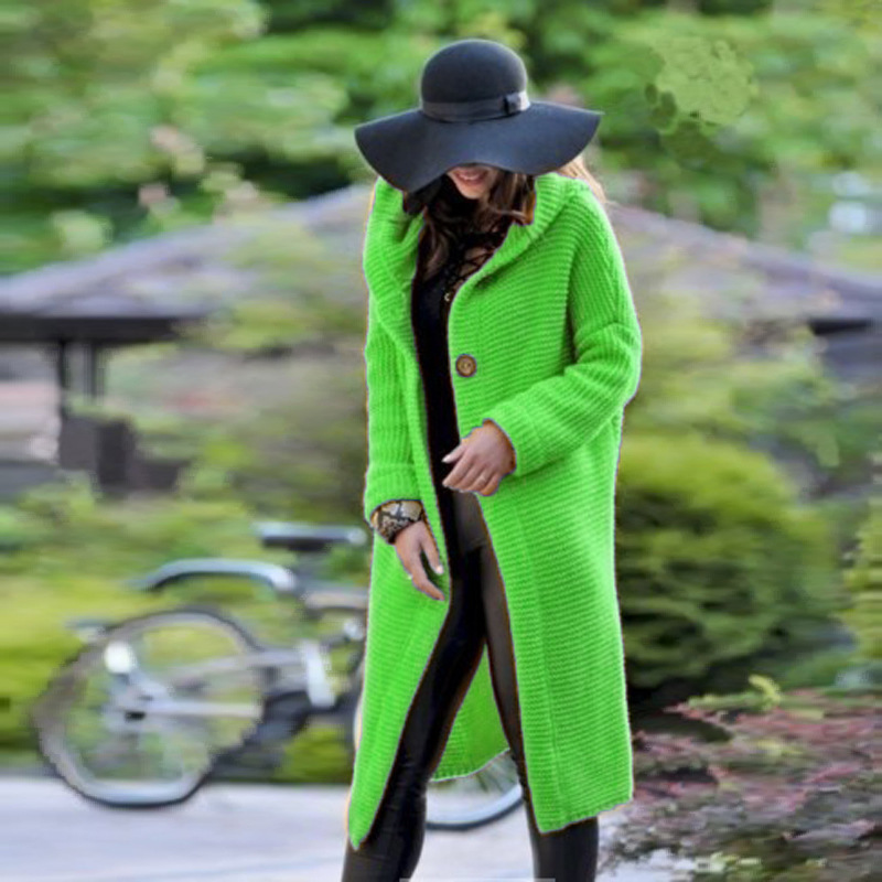 Cardigan en tricot à manches longues pour femmes, pulls à capuche, grande taille, mode féminine, automne, hiver, 2024