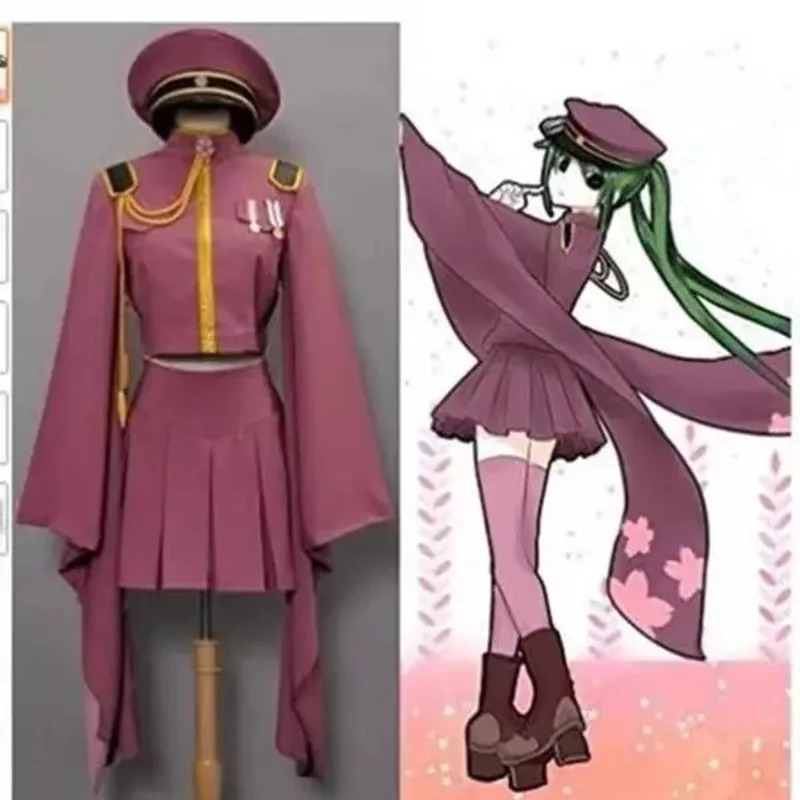Costumes Kimono de Cosplay Anime Miku, tenue uniforme, vêtements d'halloween pour filles, comprenant des chaussettes et des gants ukh, S-2xl