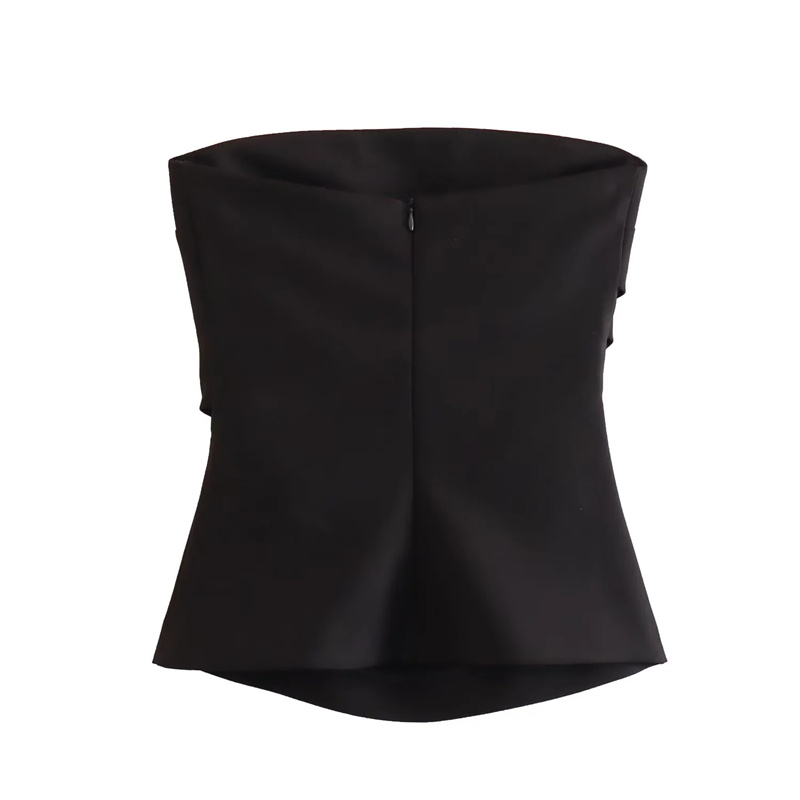 MUJER 2025 femmes bustier tubulaire blanc noir épaules nues haut court femme rose sans manches dos nu Sexy hauts femme mode hauts Corset