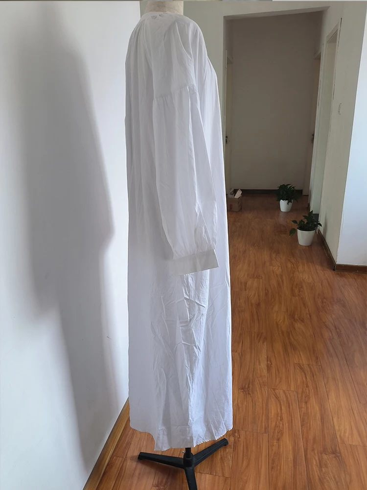 Robe longue en coton à manches bouffantes pour femmes musulmanes, robe éducative, élégante, modeste, marocaine, islamique, Turquie, Dubaï, Eid Jubah, été