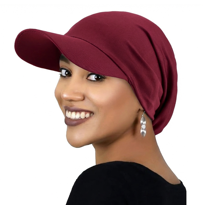 Chapeau de soleil pour femme musulmane avec visière intégrée, turban tendance décontracté, casquette de baseball islamique