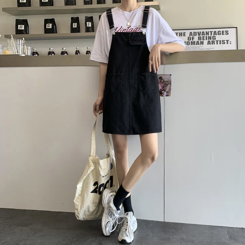 Salopette femme Denim bretelles robe angleterre Style robe d'été jean robe femmes effiloché robe d'été Salopette Femme