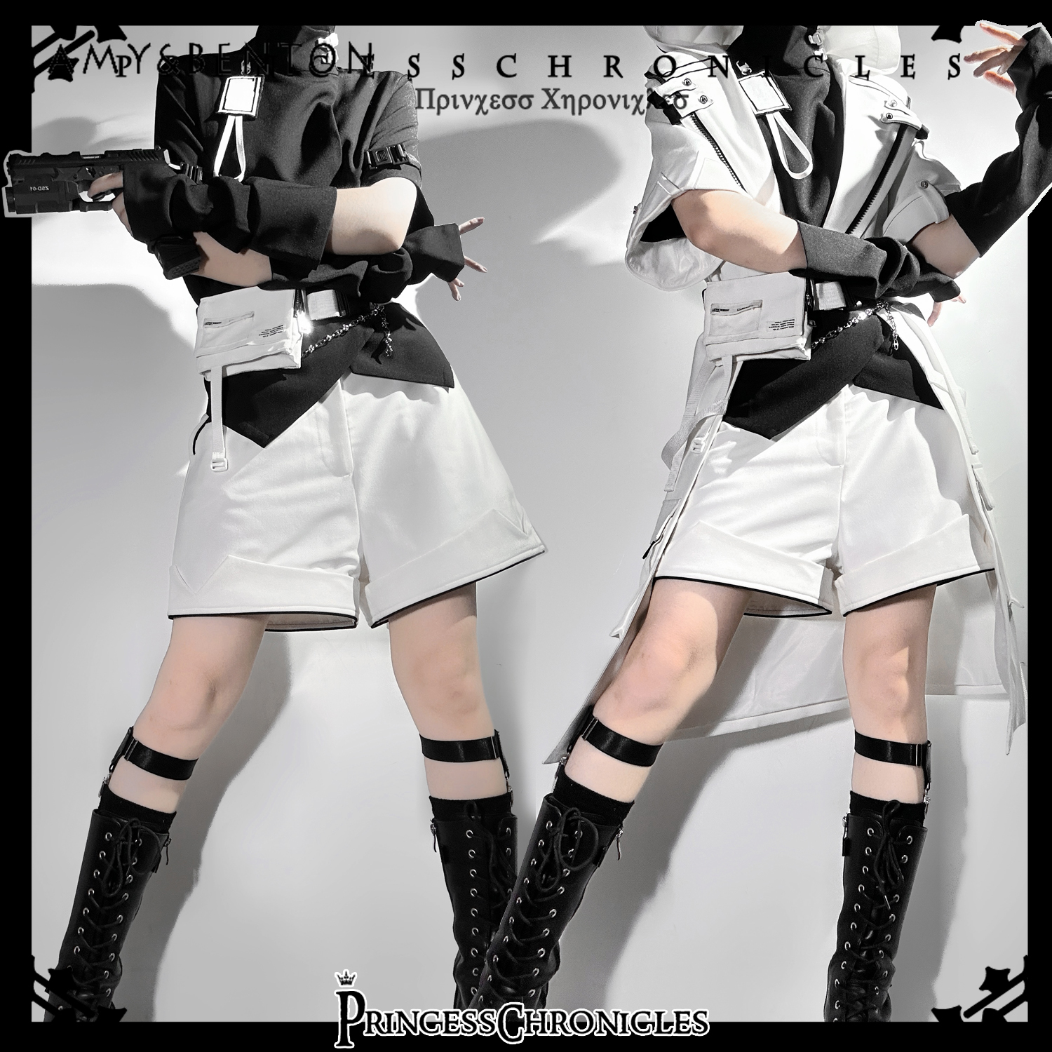 Ensemble de Cosplay Prince Lolita, sous-culture japonaise, Anime, oreilles de chat mignonnes, à capuche, col croisé, manteau Blazer, tenues de Style Goth Harajuku