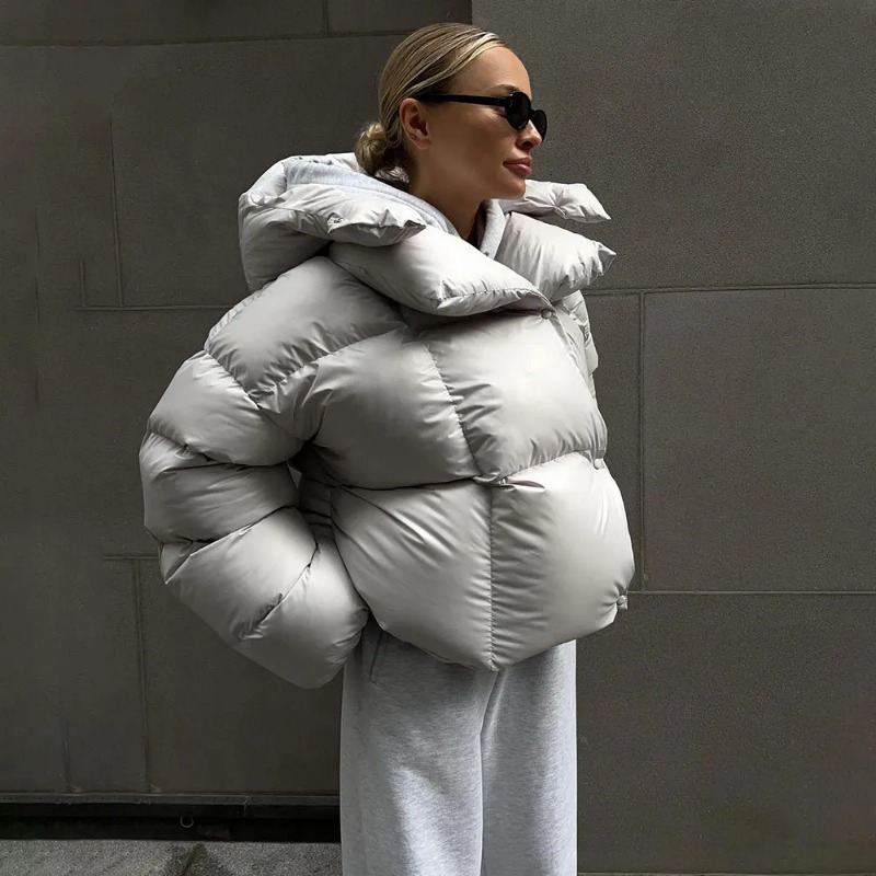 Veste d'hiver en coton pour femmes, nouvelle veste en coton à capuche courte de rue personnalisée, Style tendance