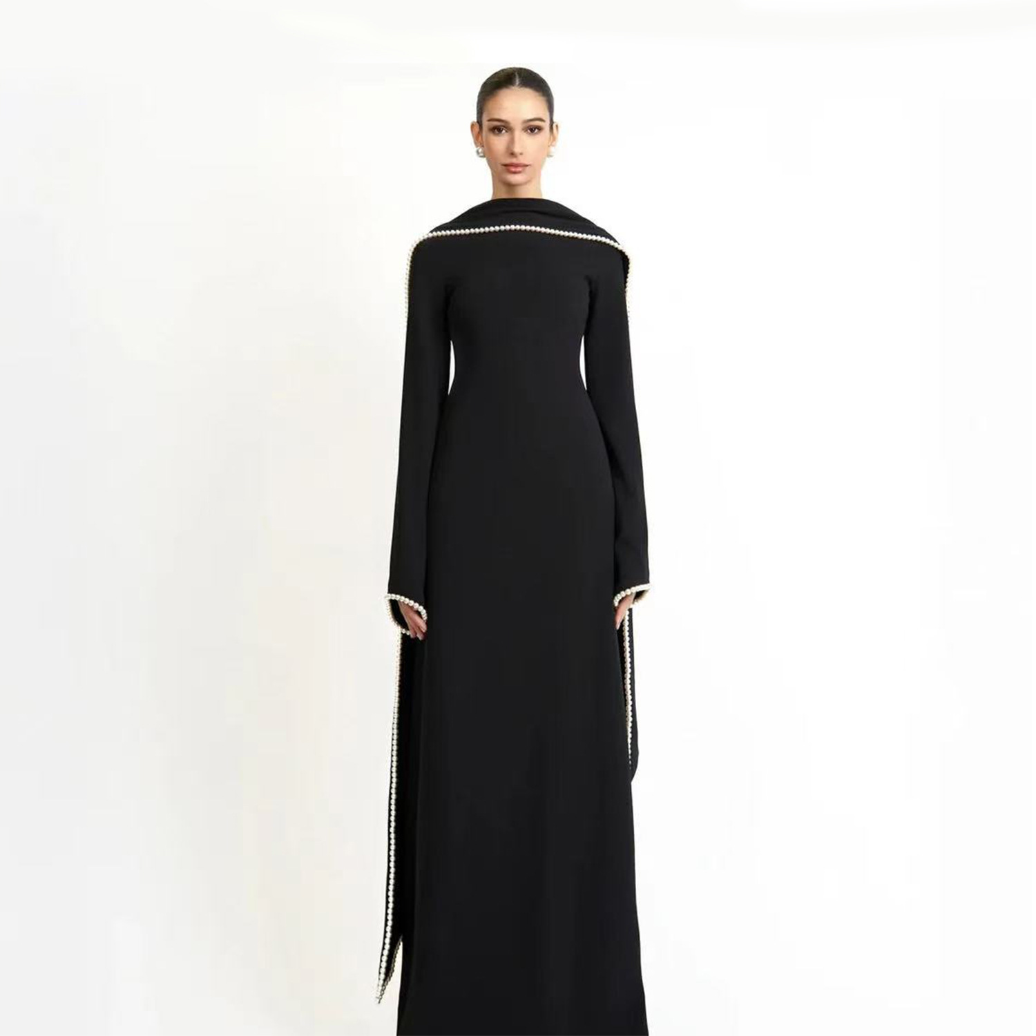 Robe longue musulmane pour femme, Abaya Caftan Jalabiya, Cape avec perles et diamants, pour l'Aïd et le Ramadan, Robe de soirée 2026