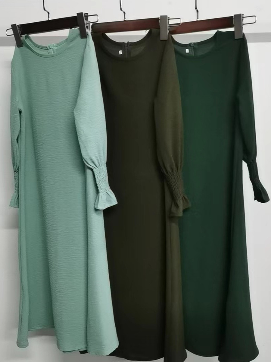 Robe longue unie à volants pour filles musulmanes, Abaya de Dubaï, Robe modeste du Ramadan, Kaftan Femme Musulmane, Vêtements islamiques, Robes africaines