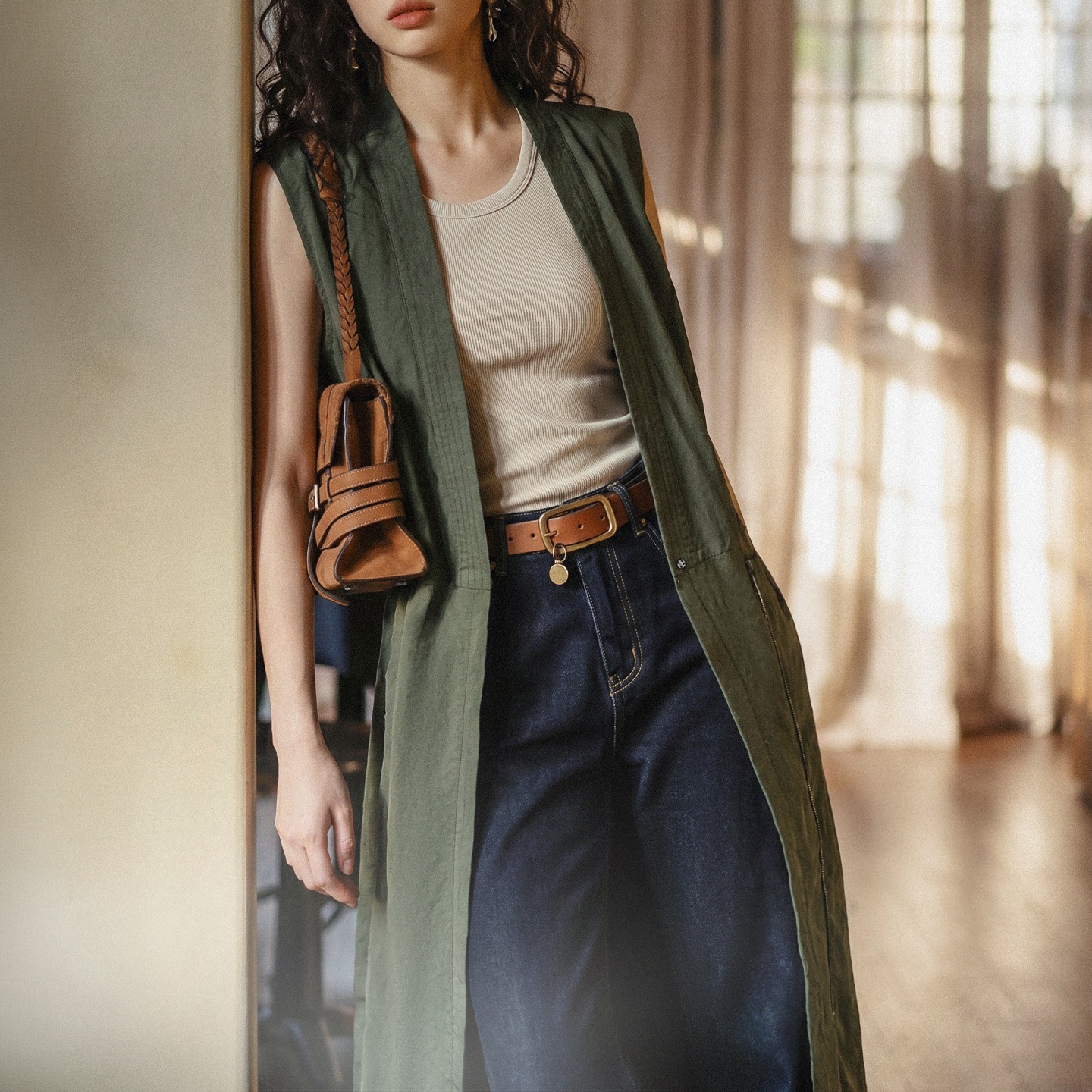 Robe Midi Femme Maden, Col V, Sans Manches, Portée Deux Façons, Taille Cintrée, Élégante, Décontractée, Été, Quotidienne
